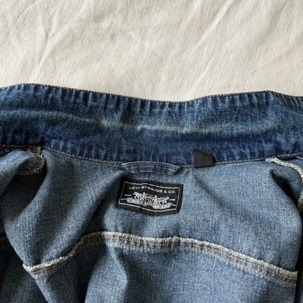Vintage 80's Levi's Jacket L/XL Dark Wash Denim White Tag 1Q'97‎ Full Zip